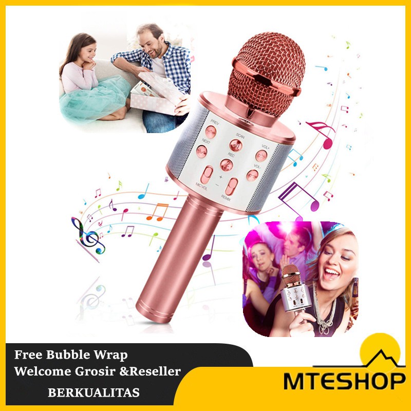 SQ Mic Bluetooth 858 Wireless Karoke Microphone WS 858 / 868 Speaker Mic Bluetooth Mic Karaoke  Microphone mic smule Murah