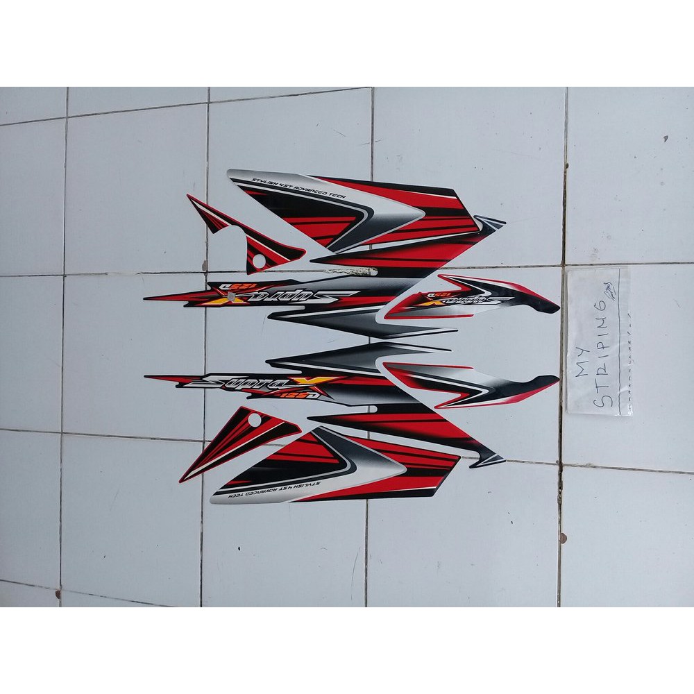 stiker supra x 125D 2006 merah full hitam