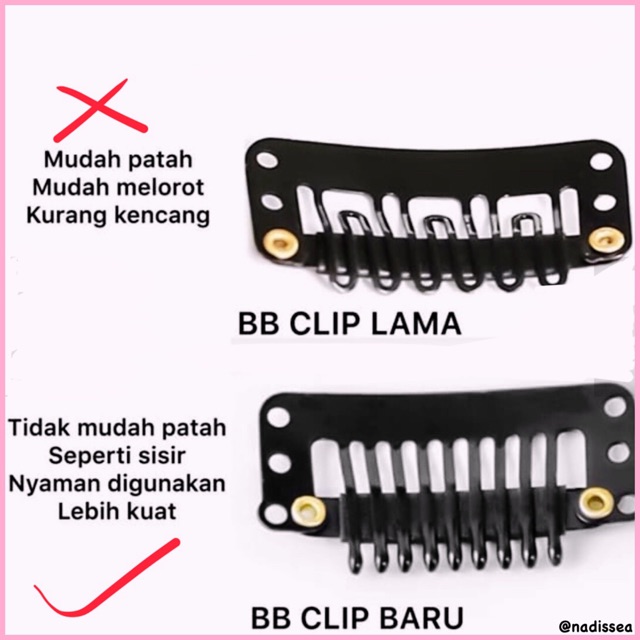 nadiSSE JEPIT HAIR CLIP/ JEPIT PENGAIT UNTUK RAMBUT WIG HAIRCLIP