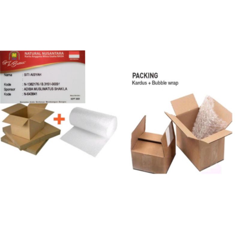 

BUBBLE WARP PACKING + KARDUS PACKING UNTUK PRODUK NASA