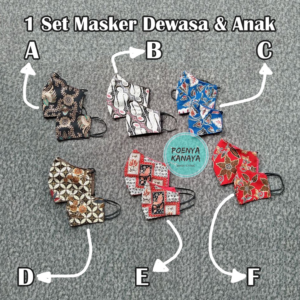 2pcs Couple Masker Kain Dewasa Dan Anak AK47