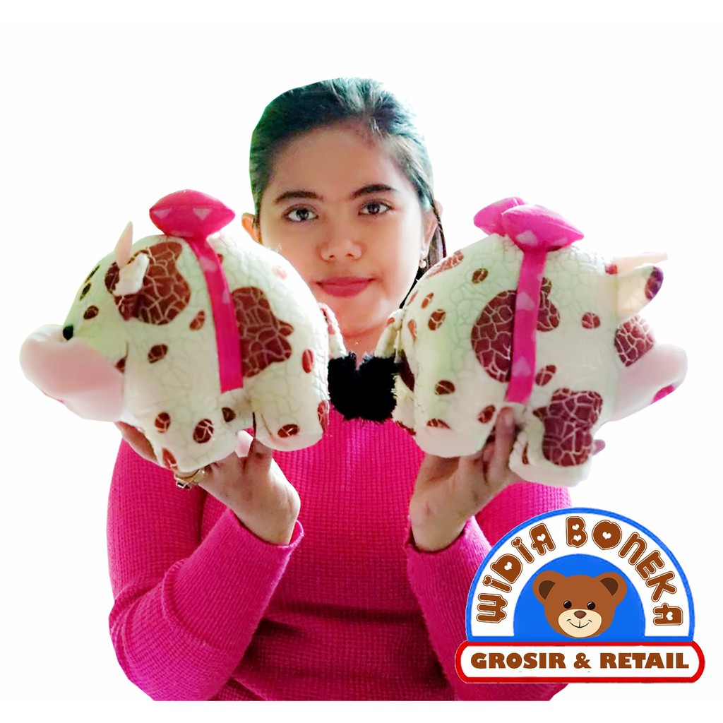 BONEKA SAPI MOTIF GLITER COKLAT