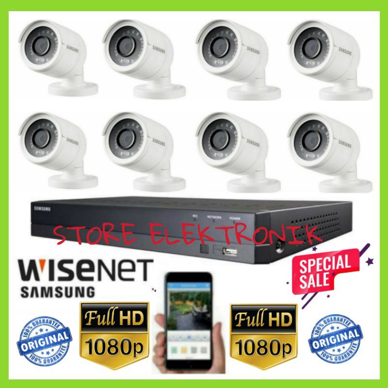 Paket Cctv Samsung Dvr 8 Chn 8 Cctv Outdoor Original Samsung FULL HD 1080