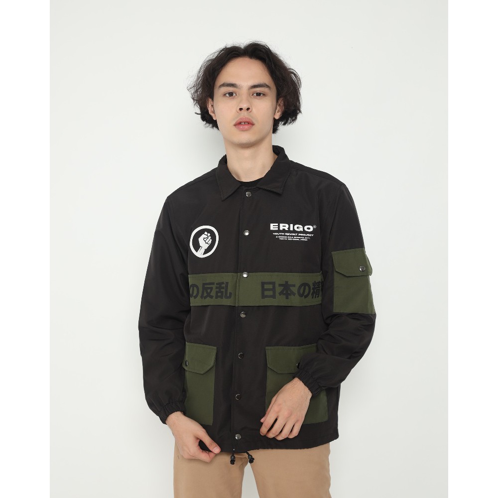 Erigo Coach Jacket Chinami Black | Shopee Indonesia