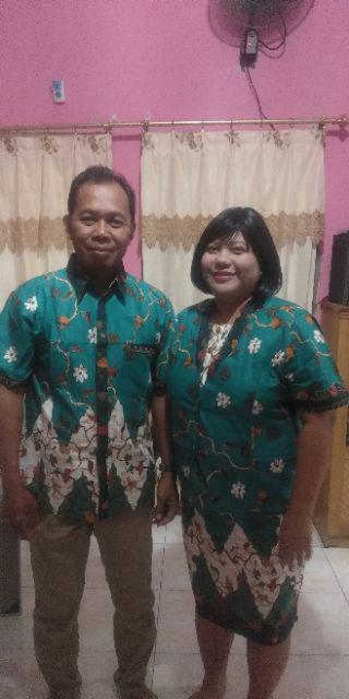 Couple Batik 186 Sarimbit Wanita Setelan Rok + Blouse Seragam Keluarga Katun (harga Terpisah)