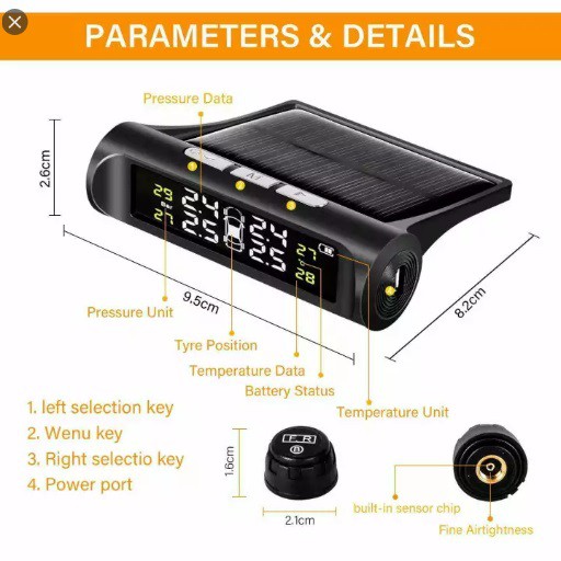 TPMS Air Pressure Monitor System Pengukur Tekanan &amp; Suhu Ban Mobil Real Time Waterproof Wireless