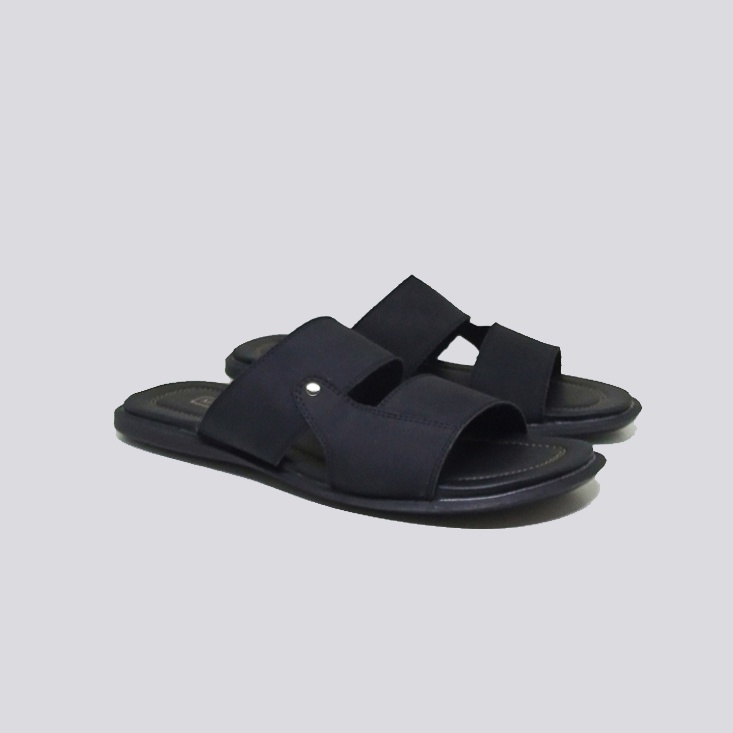 Sendal Kulit Asli - Sandal Pria Ukuran Jumbo Big Size 44 45 46 47 | Sendal Slide Slop Kokop Ukuran Besar - Mzio J04 ORIGINAL