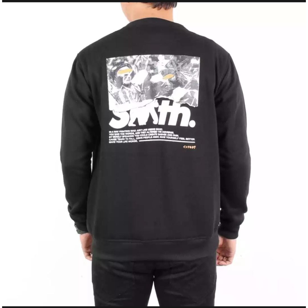 COD/ terpopuler / terlaris / House of Smith Crewneck Black- Crenf White / sweater crewneck smith pria-Wanita