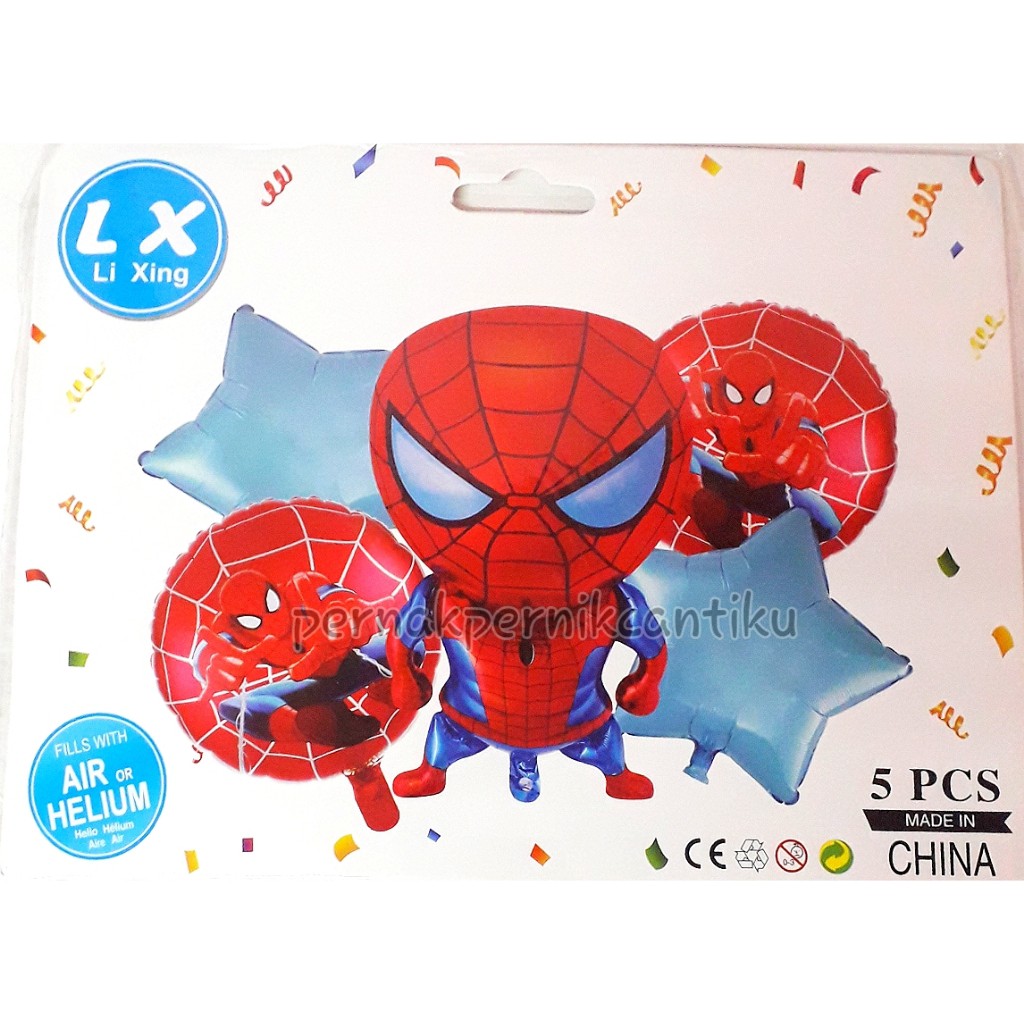 BALON FOIL SPIDERMAN SET/ SET BALON DEKORASI ULTAH / BALON SET KARAKTER