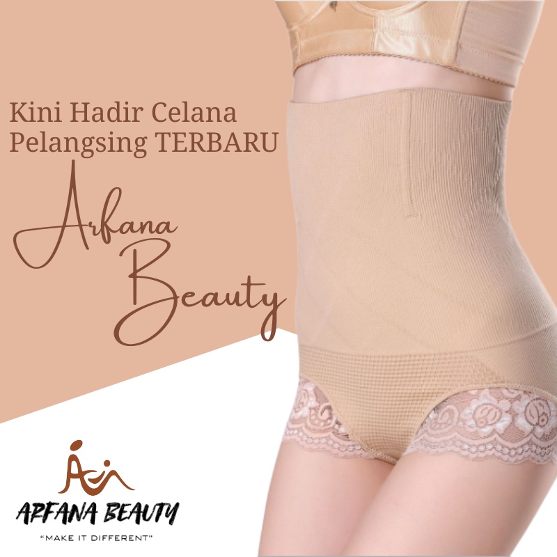 Celana Pelangsing Super Highwaist Pengecil Perut Buncit Celana Dalam Korset Wanita Pembakar Lemak Body Shaper Korset Munafie Ori Waist Slim Pants Renda Long Lace Import Termurah Original