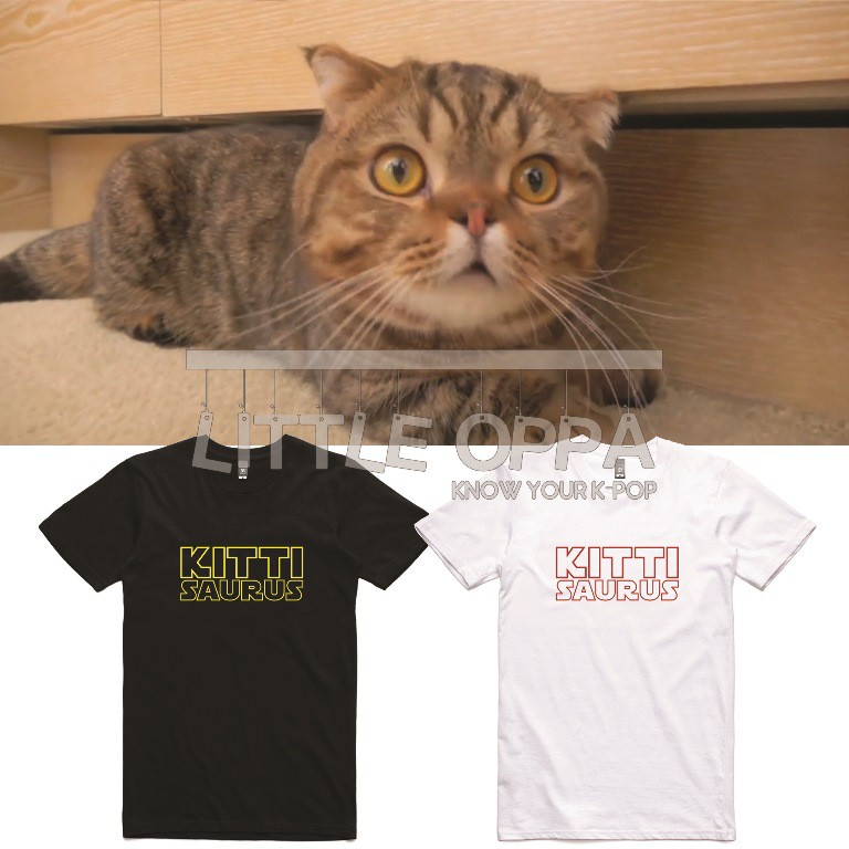 T-SHIRT KAOS CREAM HEROES KITTISAURUS LULU