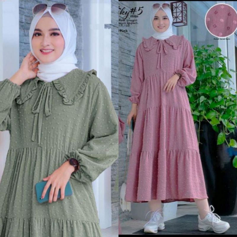 MIDI DRESS CRINKLE URAGIRI BUSUI PREMIUM LD 110