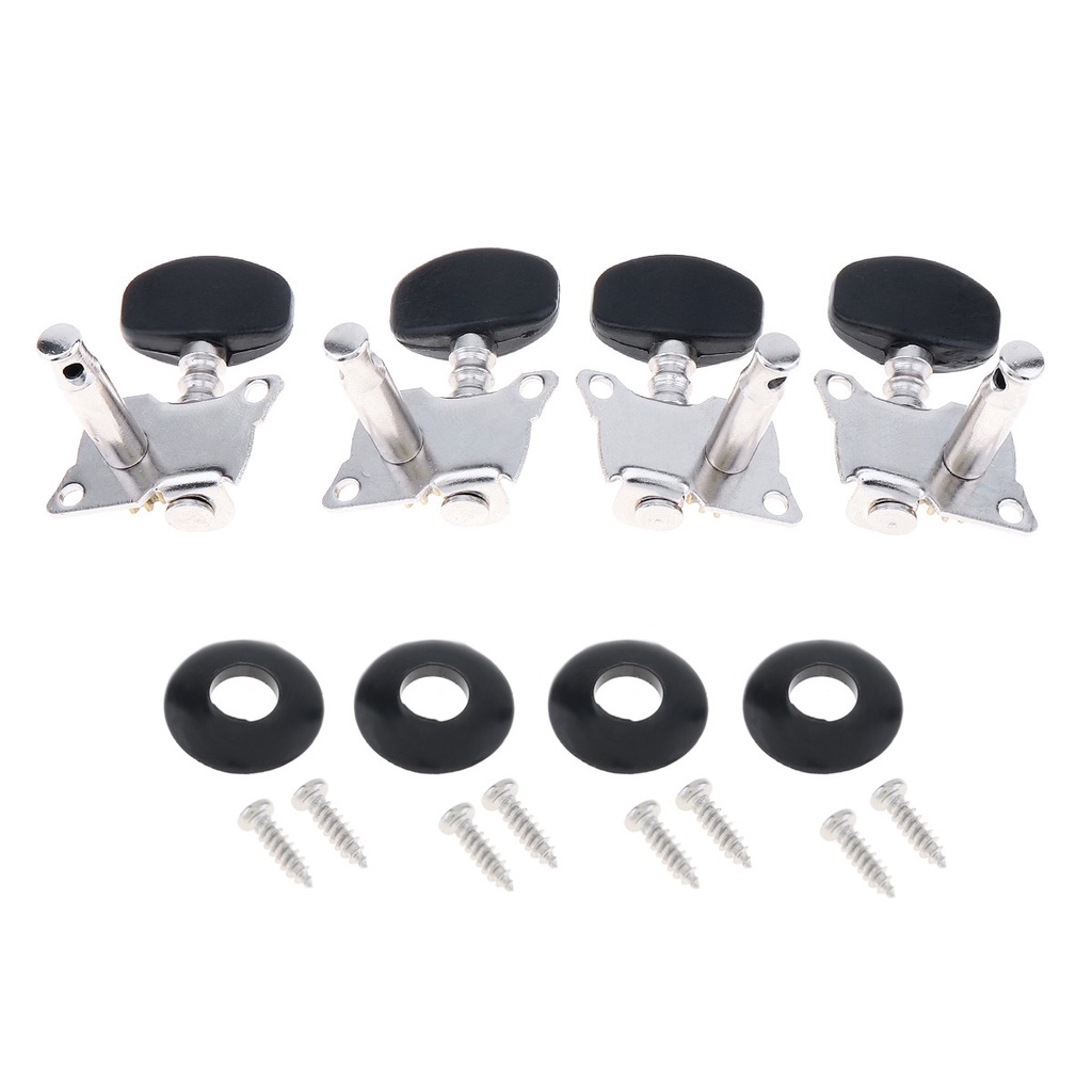 4pcs Tuning Pegs 2R + 2L Warna Hitam Untuk Ukulele