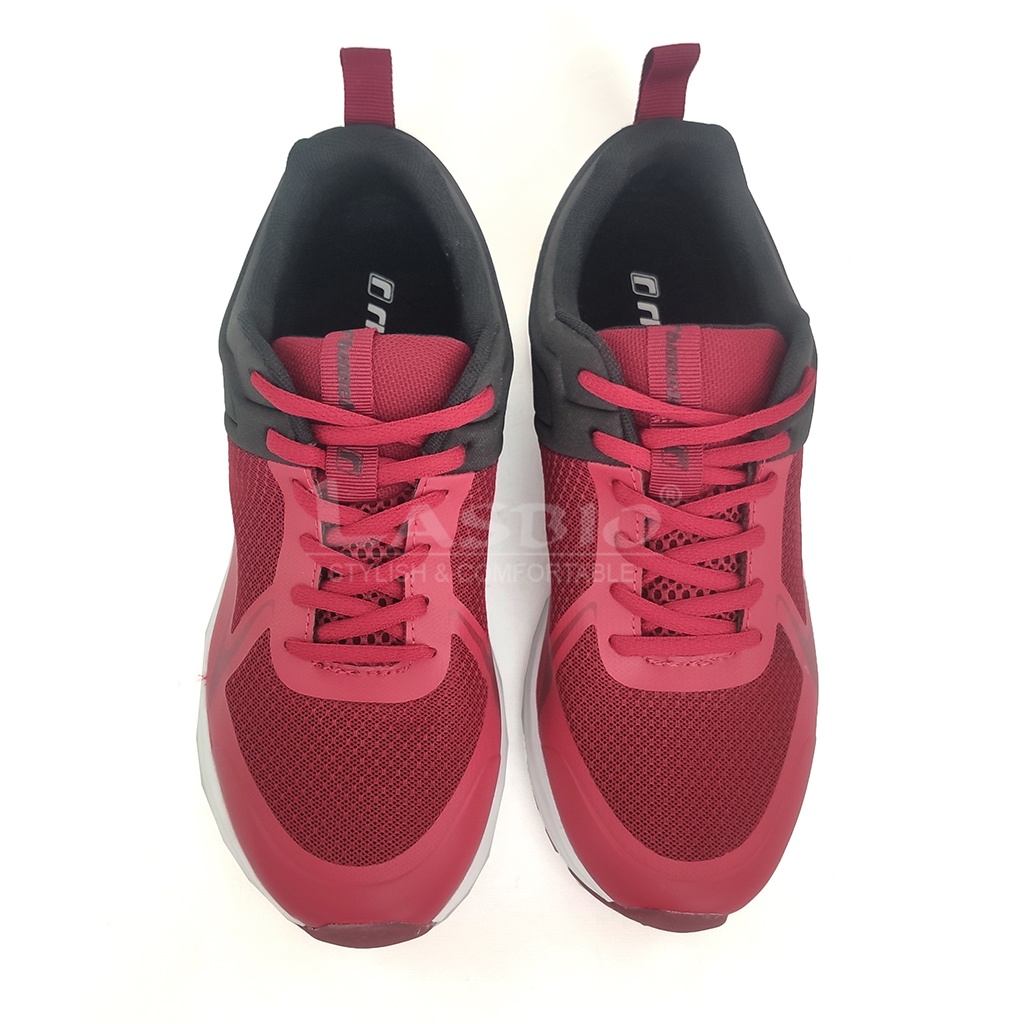 Sepatu Sneakers Running Maroon Putih Pria Rhumell - Volvo Maroon White