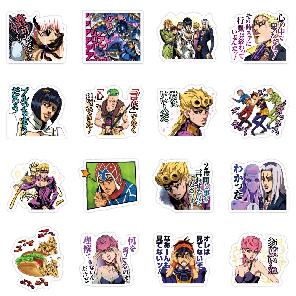 Lanfy JoJo Bizarre Adventure Kartun PVC 40pcs Scrapbooking Gitar Koper Alat Tulis Stiker Untuk Koper Laptop JoJo Fans Koleksi Hadiah Anime Stiker