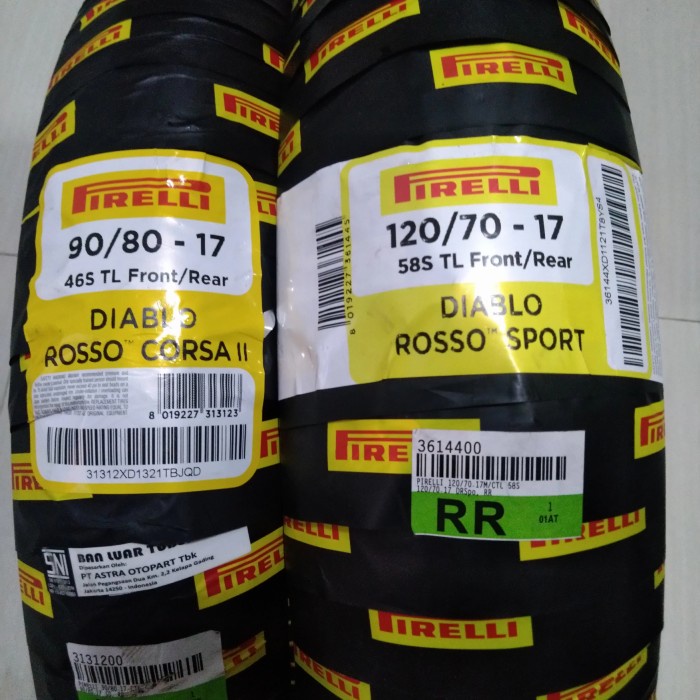 Ban Paket Pirelli Diablo Rosso Corsa Ii &amp; Sport 90/80-17 &amp;120/70-17