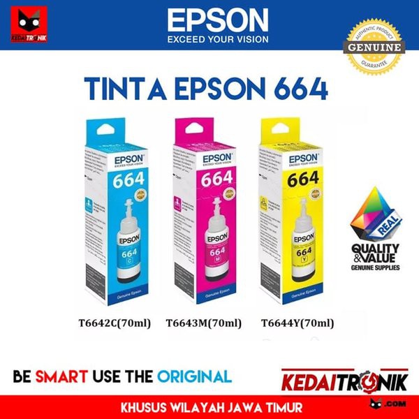 Murah Tinta Printer EPSON 664 ORIGINAL L120 L220 L210 L310 L360 L210 INK Terbaru