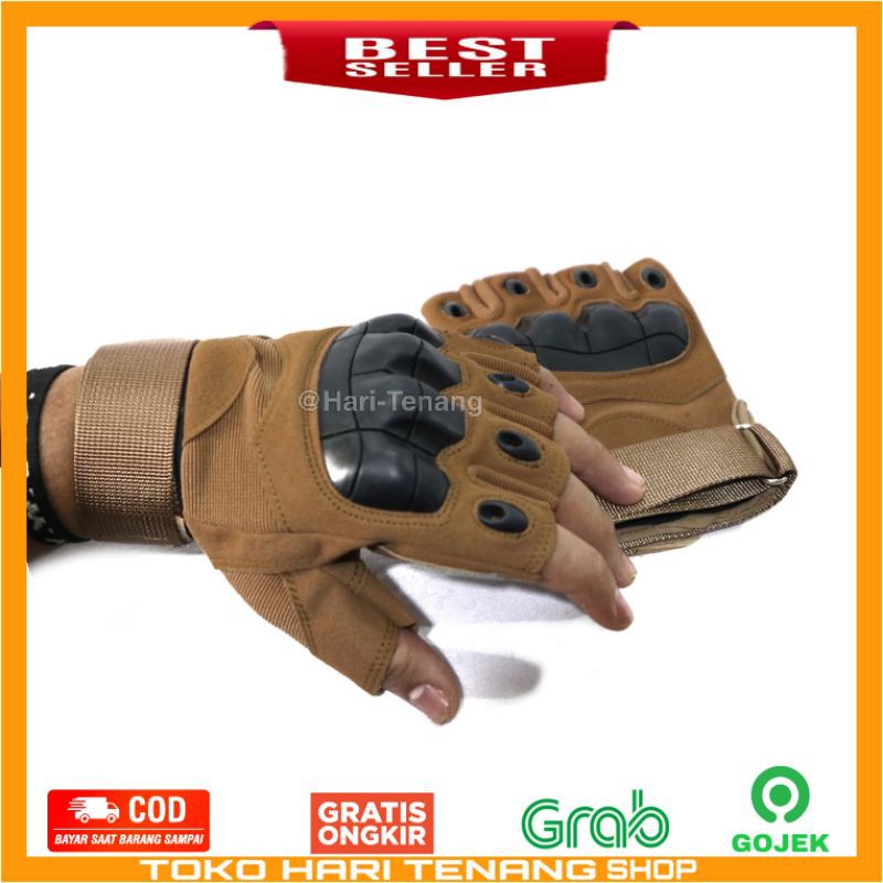 SARUNG TANGAN IMPORT POLOS GLOVE TACTICAL COKLAT