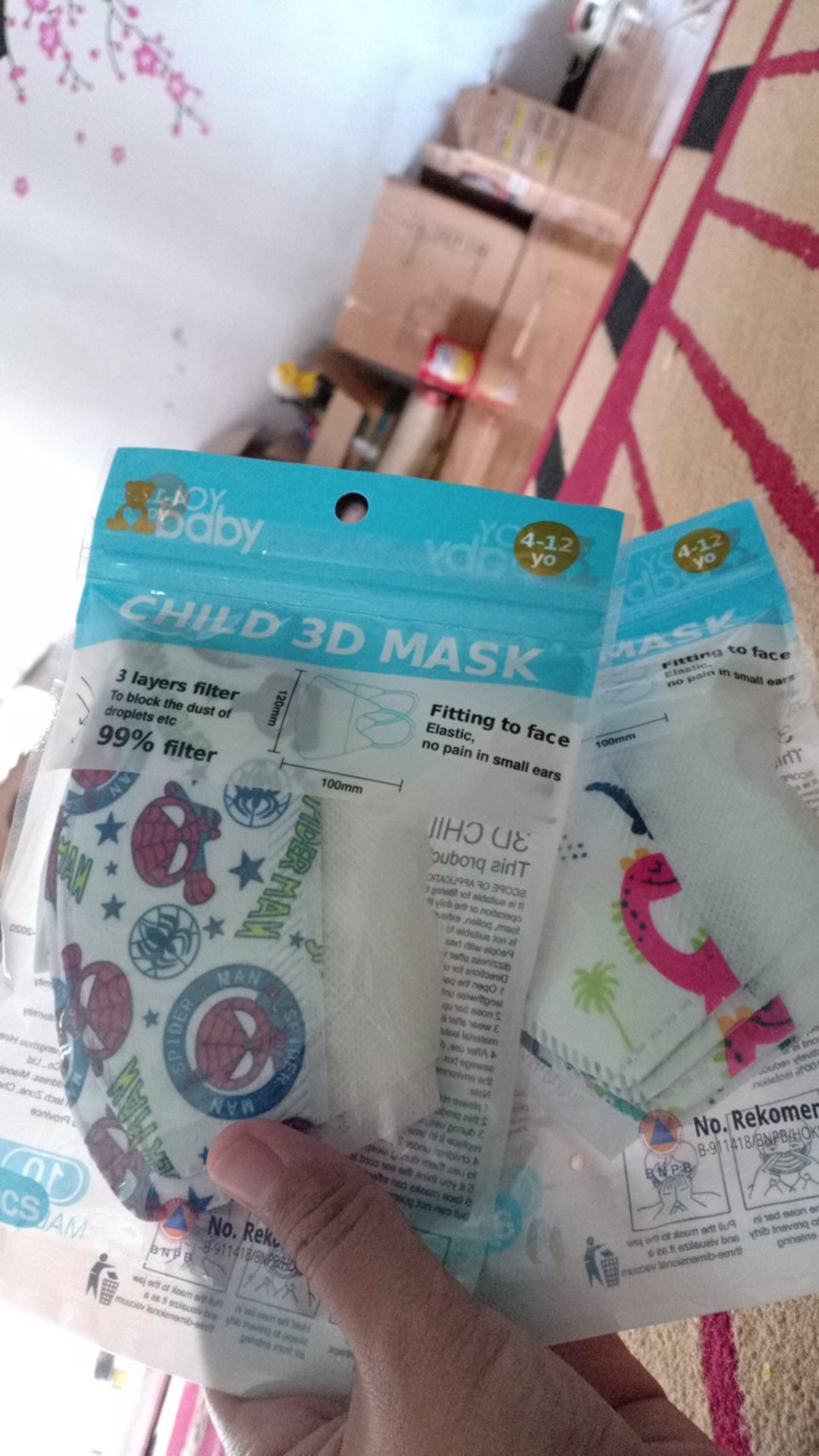 Masker Anak Kids Duckbill Motif 3ply Surgical Mask 4-12 Th - Ready Stock