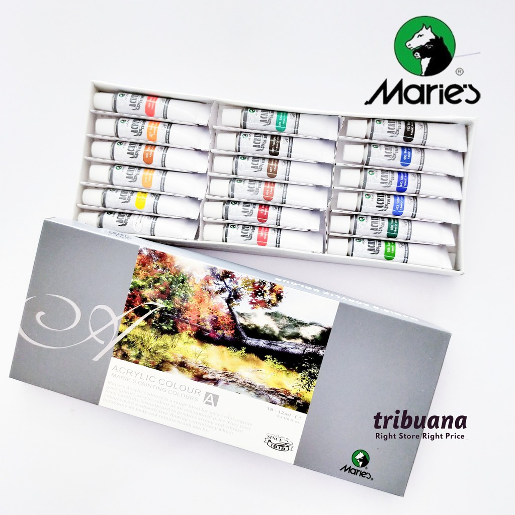 

Cat Akrilik Maries set 18 warna/ Maries Acrylic Color Set 18