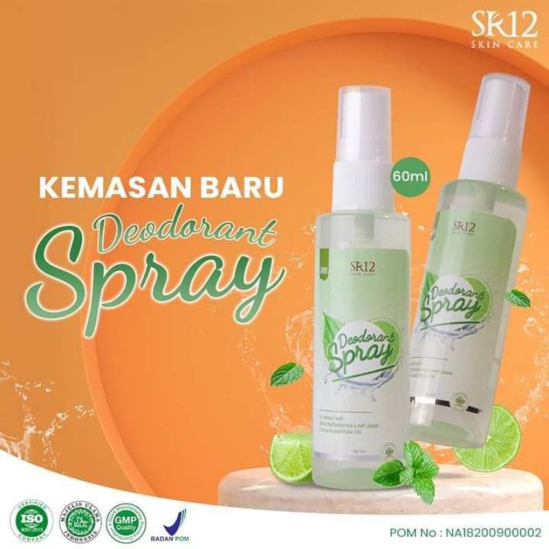 Deodorant spray sr12/penghilang bau badan/kemasan baru