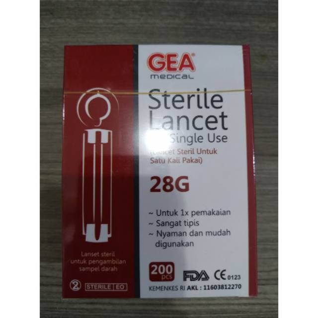 Lancet gea 200's / lancet gea isi 200 / lancet cek gula / lancet gea