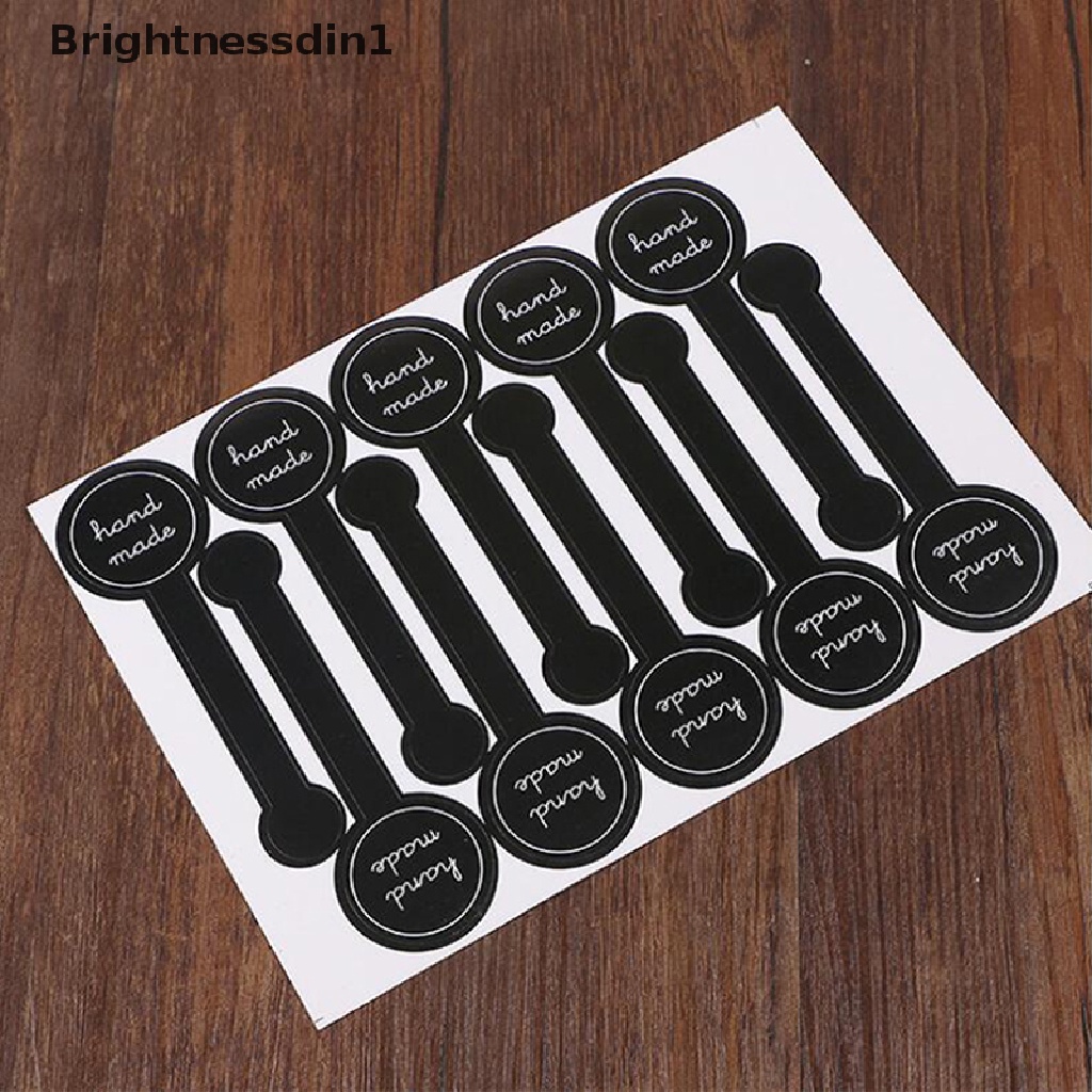 100x Stiker Label Segel Kue Handmade Warna Hitam