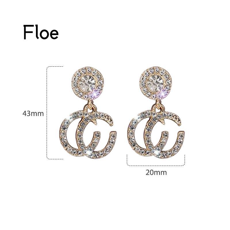 Fl Anting Tusuk Gantung Sterling Silver 925 Hias Berlian Gaya Mewah Hypoallergenic Untuk Wanita