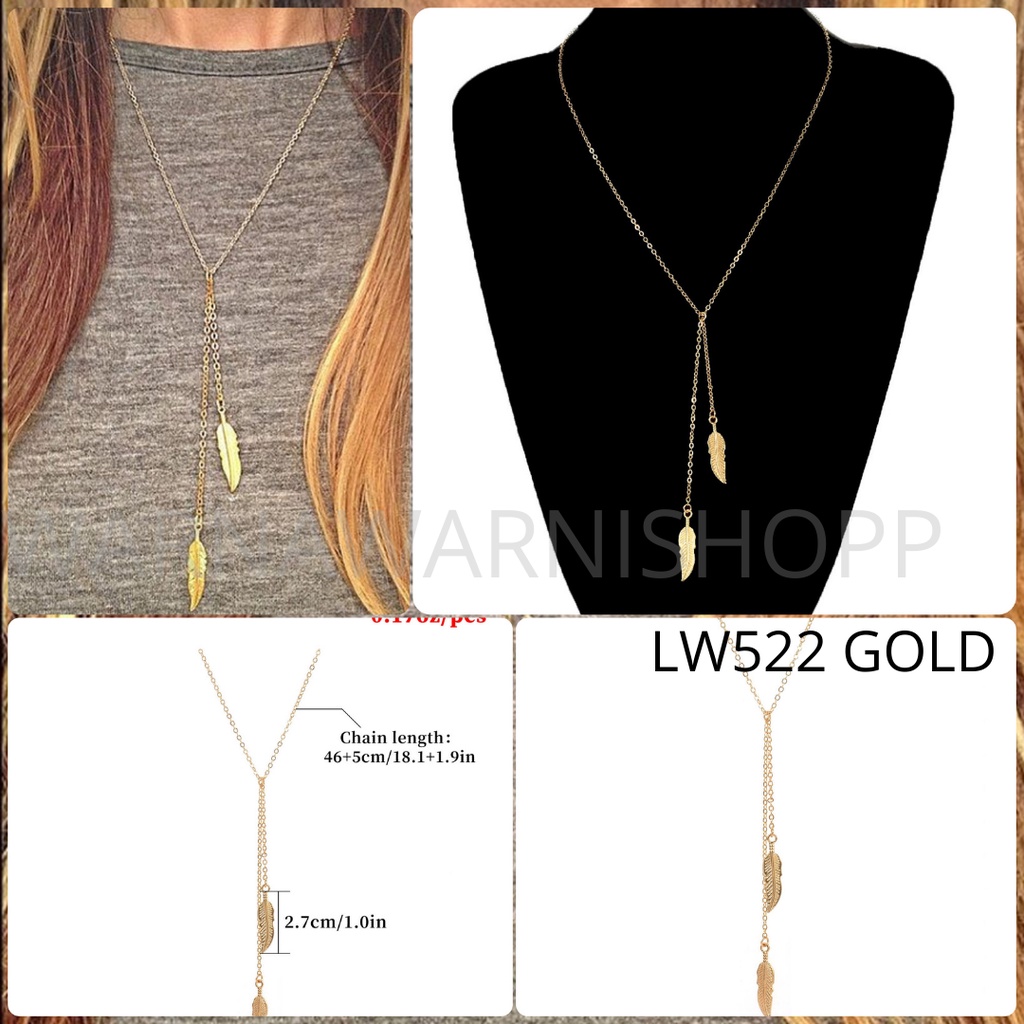 Kalung Rantai Multilayer Liontin Gembok Aksesoris Hijab Fashion Wanita Korean Style Layered Necklace Part 2-LW522 GOLD