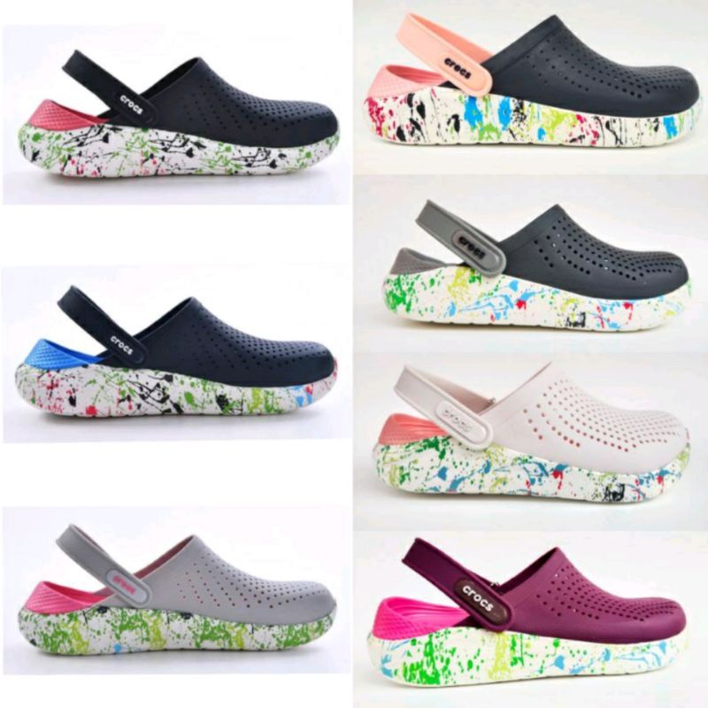 SANDAL CROCS PRIA DAN WANITA/CROCS LITERIDE CLOG MOTIF/SEPATU SANDAL/SANDAL KARET/CROCS LITERIDE MOT