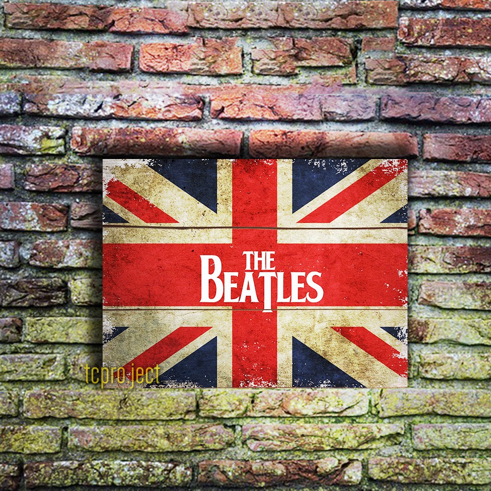 THE BEATLES BENDERA INGGRIS BAND POSTER - DEKORASI HIASAN DINDING