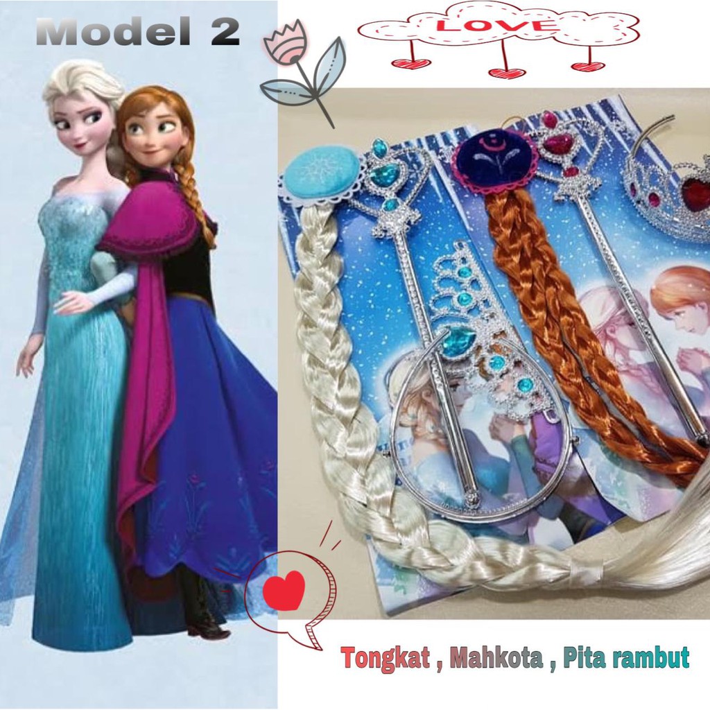 MAHKOTA TONGKAT GAUN PESTA Anak Rapunzel Mewah Princess IMPORT