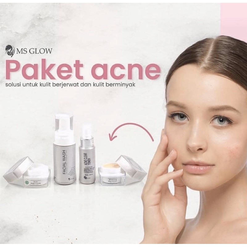 PAKET WAJAH ACNE UNTUK KULIT BERJERAWAT MSGLOW TERLARIS