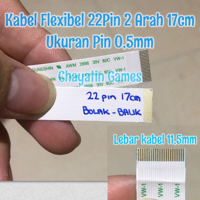 Kabel Flexibel 22 Pin Halus Searah &amp; 2 Arah Panjang 17cm &amp; 16cm - Ukuran Pin 0.5mm