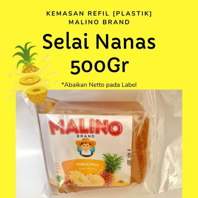 

Selai Nanas Malino Brand Pineapple Jam Kemasan Refill 500 gram