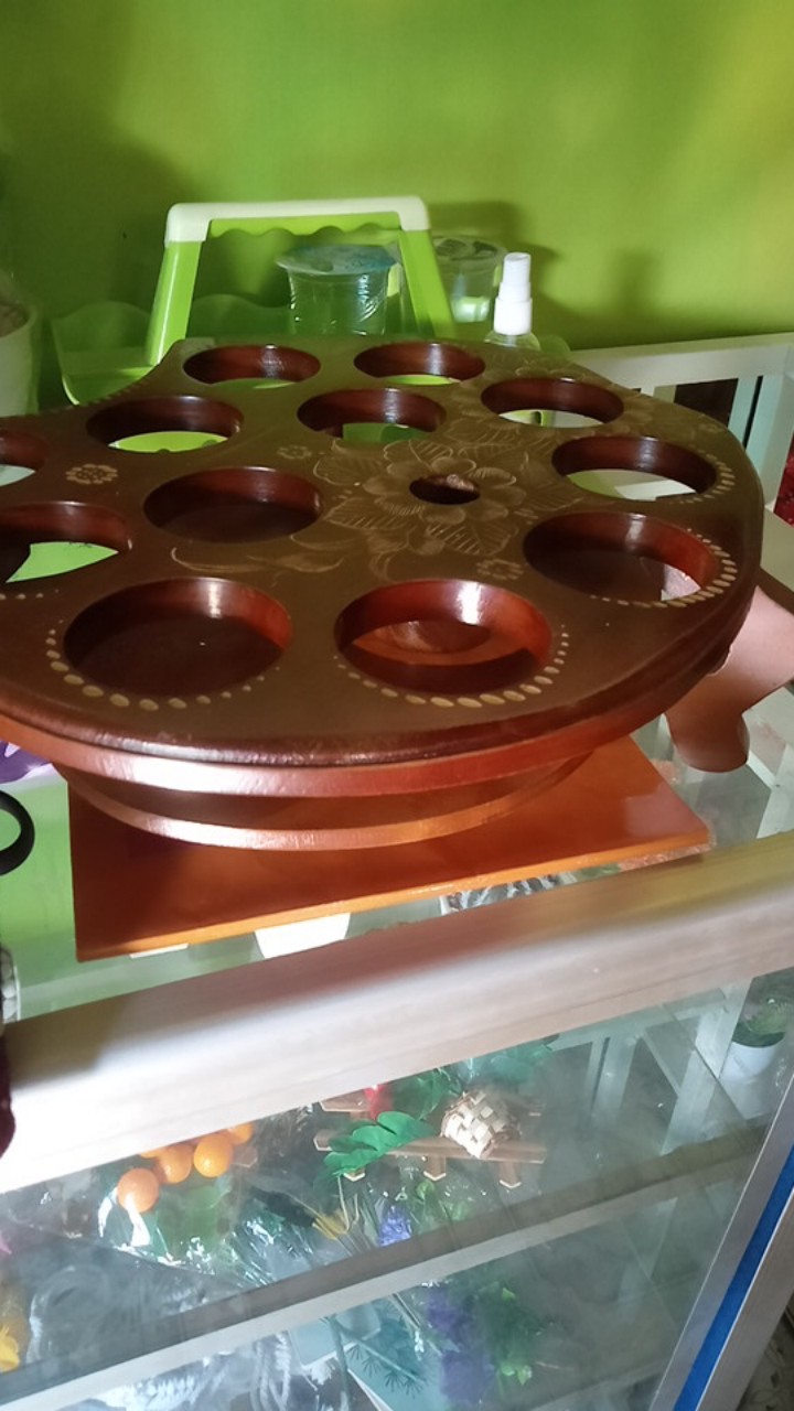 Tempat Aqua Merak Isi 6 Natural Kayu Jati