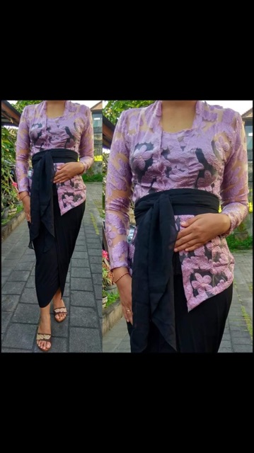 SALE !! Set kebaya jadi motif anggrek