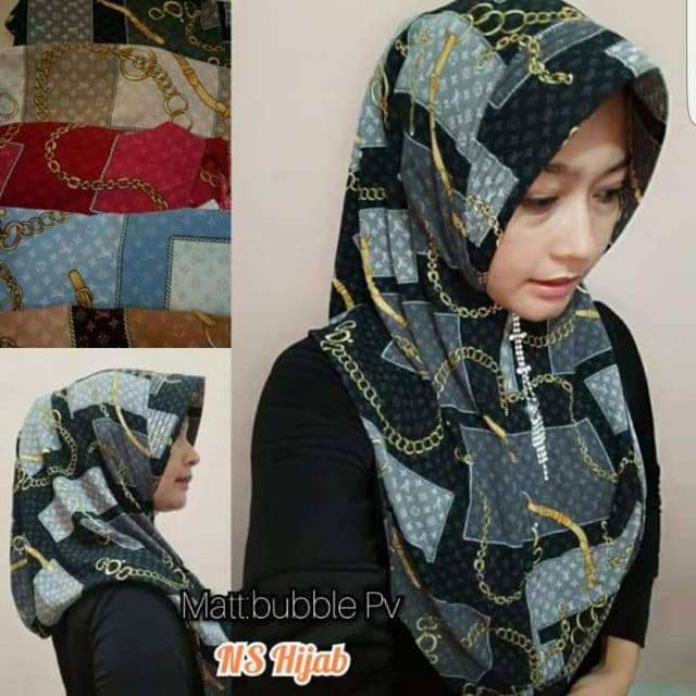 Hijab instan anqueela hoodie rantai jilbab kerudung Bergo murah