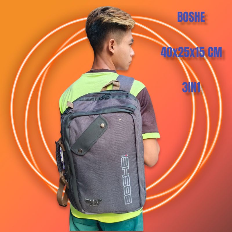Tas Ransel Selempang Jinjing Laptop Multifungsi Boshe Pria Wanita Import