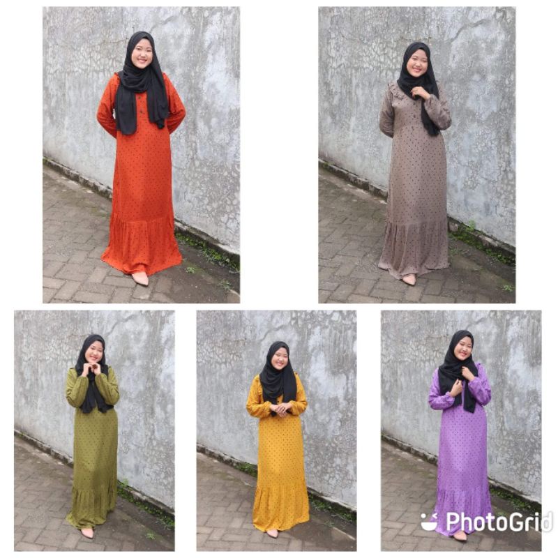 Terbaru Sarah Dress Polka Size Jumbo