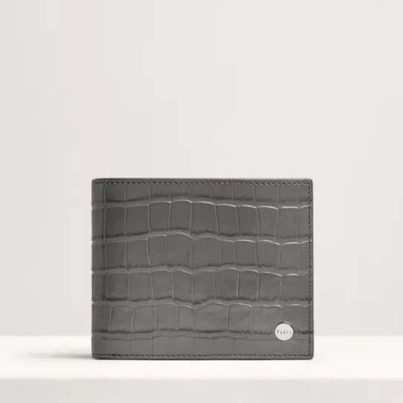 PDRO Men Embossed Leather Bi-Fold Wallet