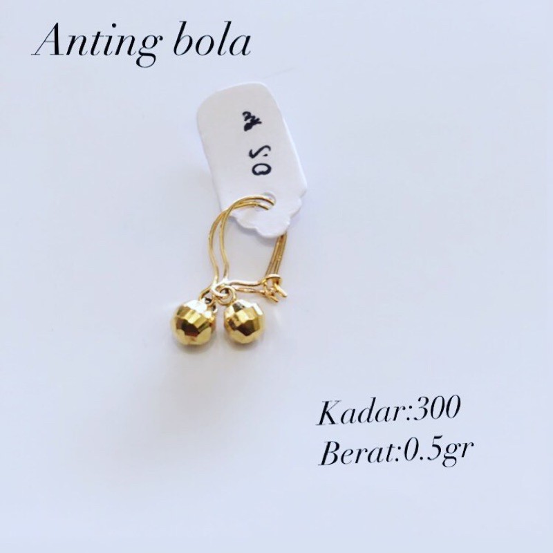 Anting Emas Bola 300 0,5gram