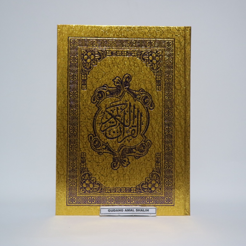 ( BISA CUSTOM CETAK NAMA ) Al Quran AlQuran Cover Emas Ukuran A4 Quran Murah Besar - Karya Putra Uta