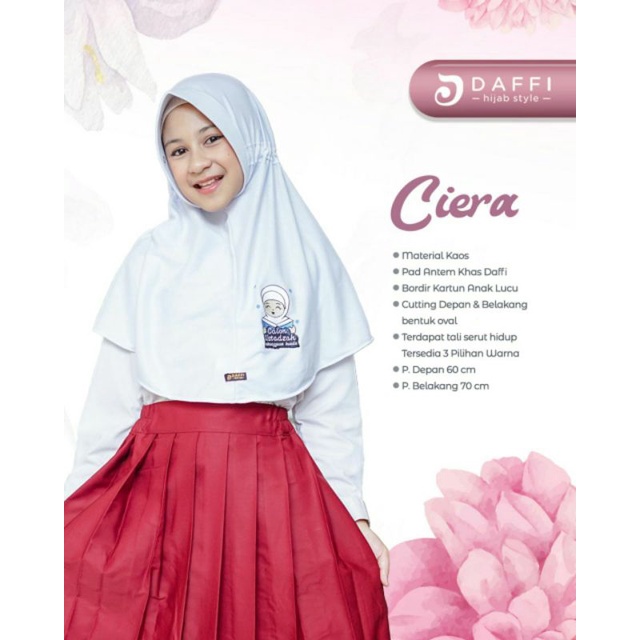Ready|Hijab sekolah anak|ORI DAFFI|Pad Antem