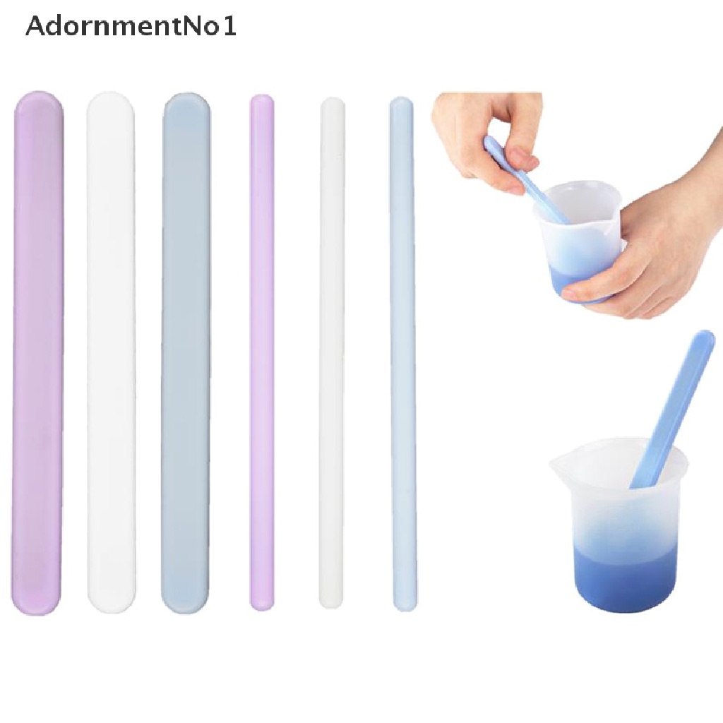 (AdornmentNo1) 3pcs / Set Stik Pengaduk Bahan Resin + Silikon Efek Cermin Untuk Peralatan Dapur