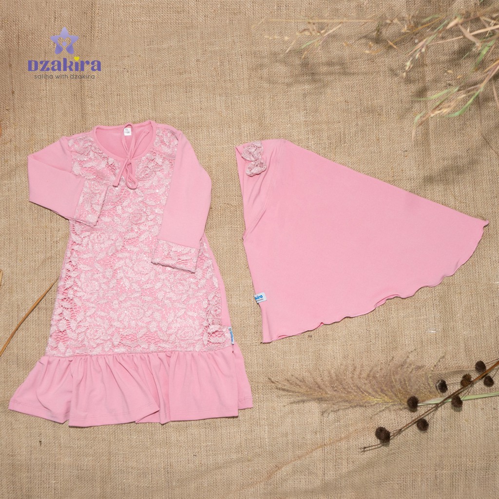 GAMIS BAYI 0-2thn BRUKAT KHALISA DUSTY PINK JERSEY TWIST PREMIUM ORIGINAL by DZAKIRA