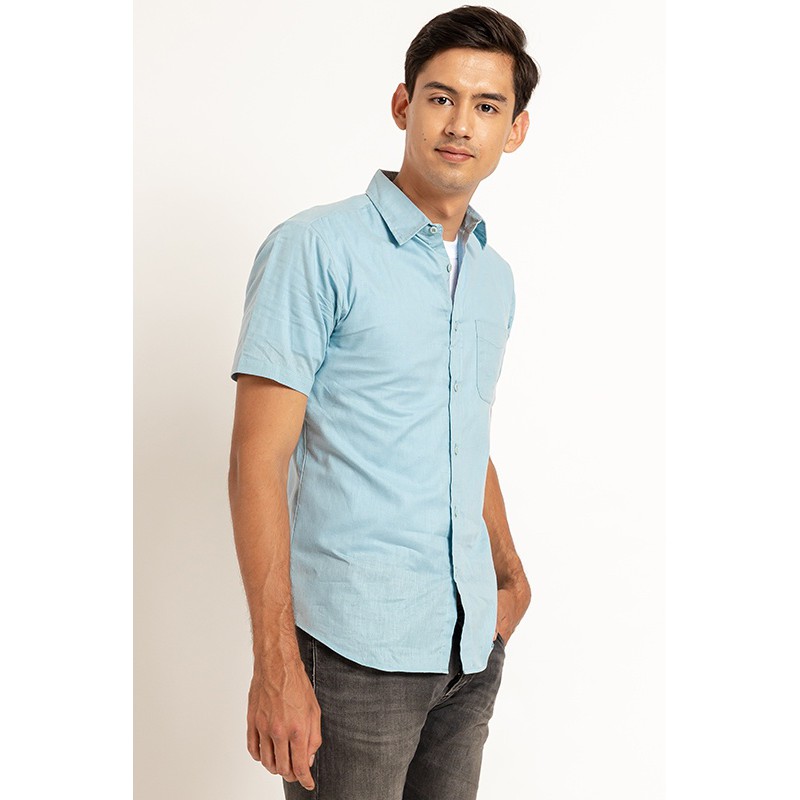 KEMEJA PRIA BASIC HIJAU MINT