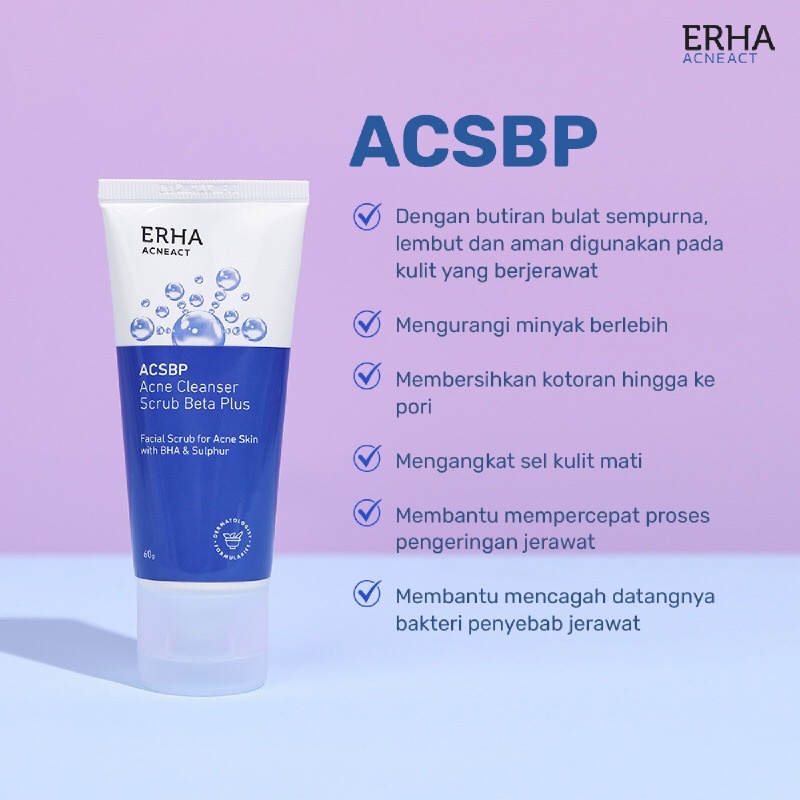 [BPOM] Erha Acne Cleanser Scrub Beta Plus ACSBP / Sabun Jerawat