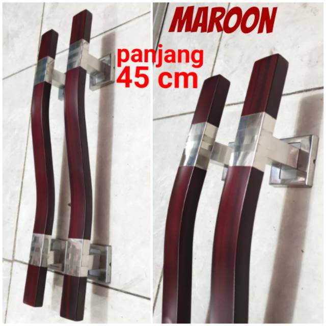 Handle pintu stainless 45cm maroon / coklat / full stainless