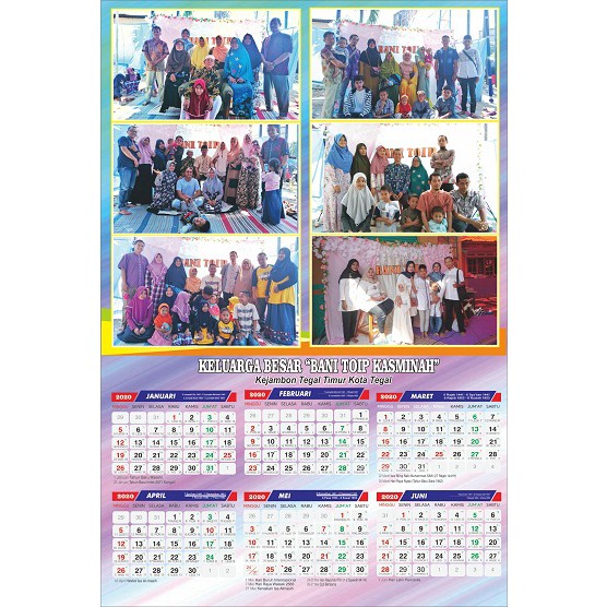 

Kalender keluarga/liburan 2 halaman